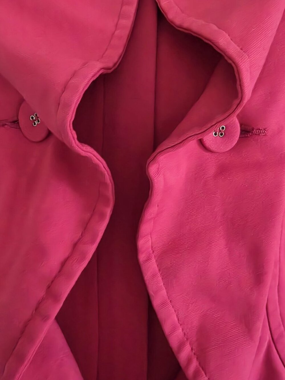 INC International Concepts Size S Red Jacket Coat Ruffled Front VG Condition - Picture 10 of 14